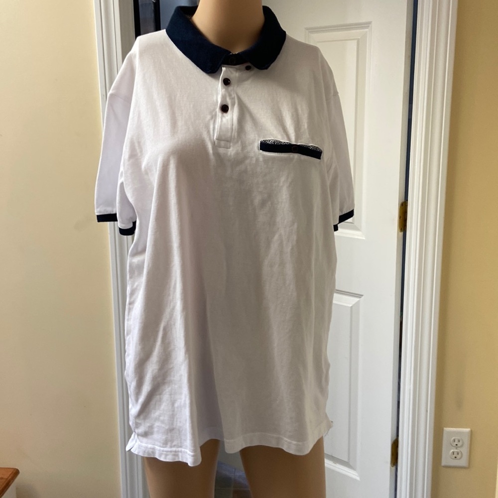 Denim and flower ricky singh white polo Large